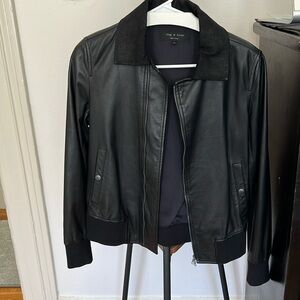 Chiffon lamb leather cropped jacket